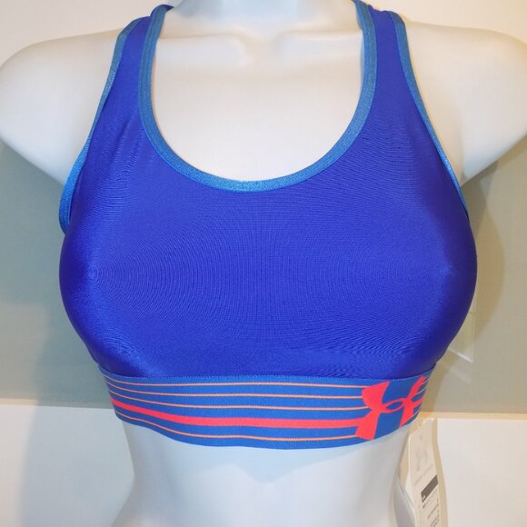 Under Armour Blue Bra Mid Impact Support SIZE S WOMEN'S NEW - Picture 2 of 3